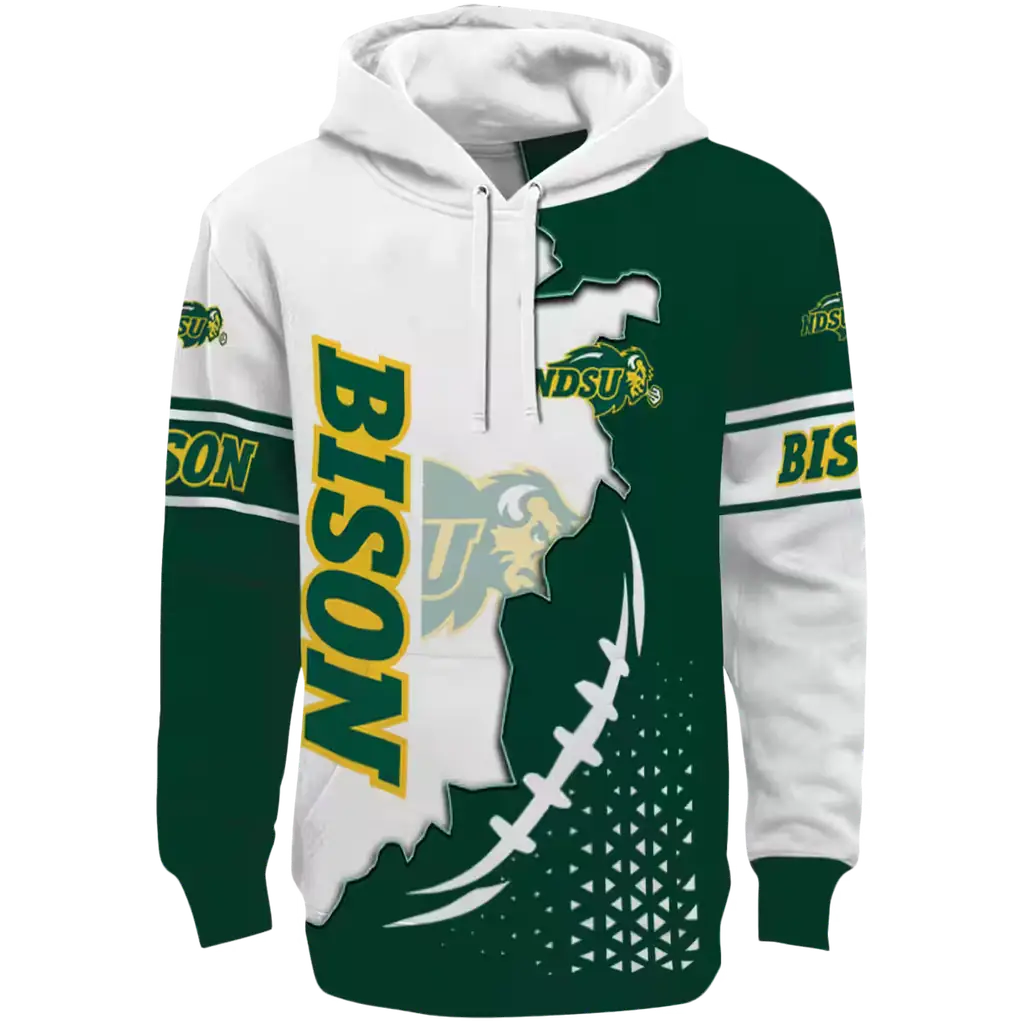 north dakota state bison triangular pattern green white hoodie best selling north dakota state bison triangular pattern green white hoodie best selling