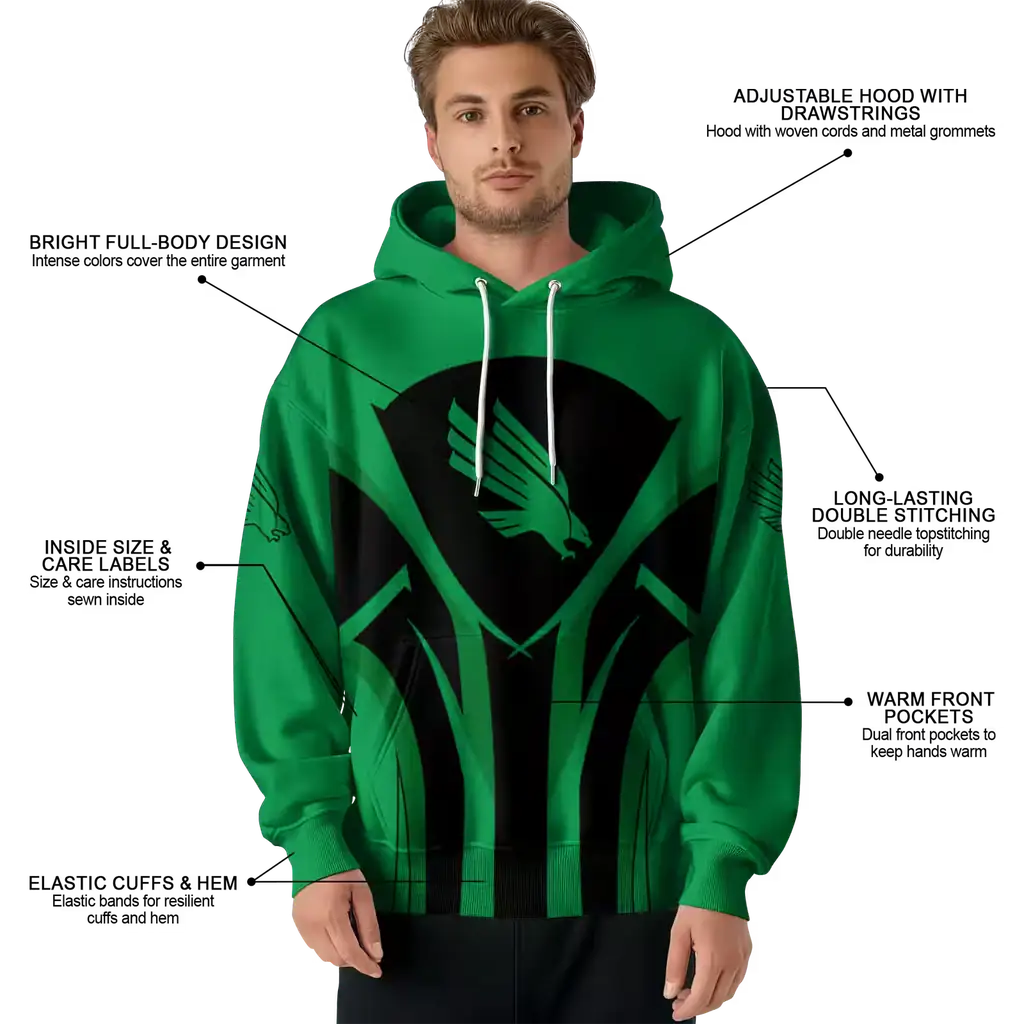 north texas mean green concentric lines green black hoodie latest model north texas mean green concentric lines green black hoodie latest model
