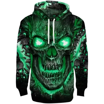 north texas mean green demonic skull green black hoodie best selling