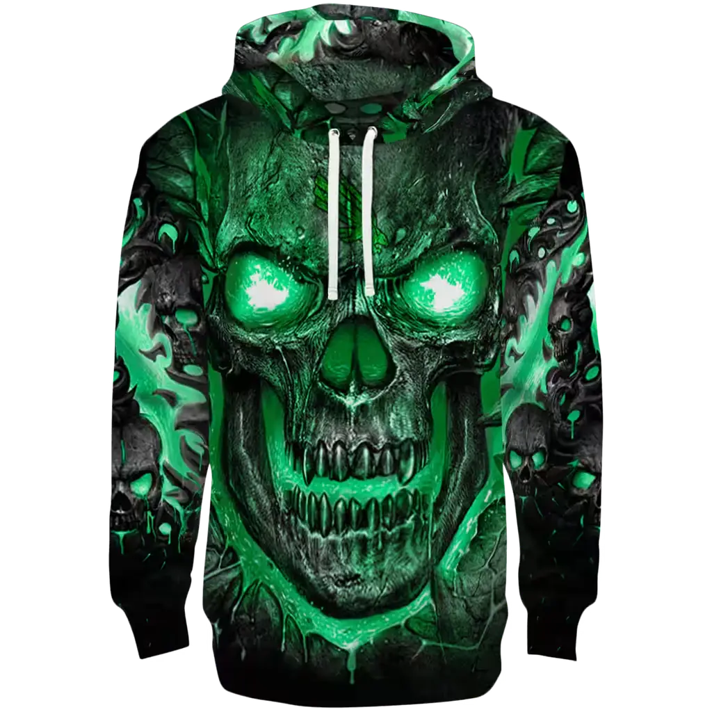 north texas mean green demonic skull green black hoodie best selling north texas mean green demonic skull green black hoodie best selling