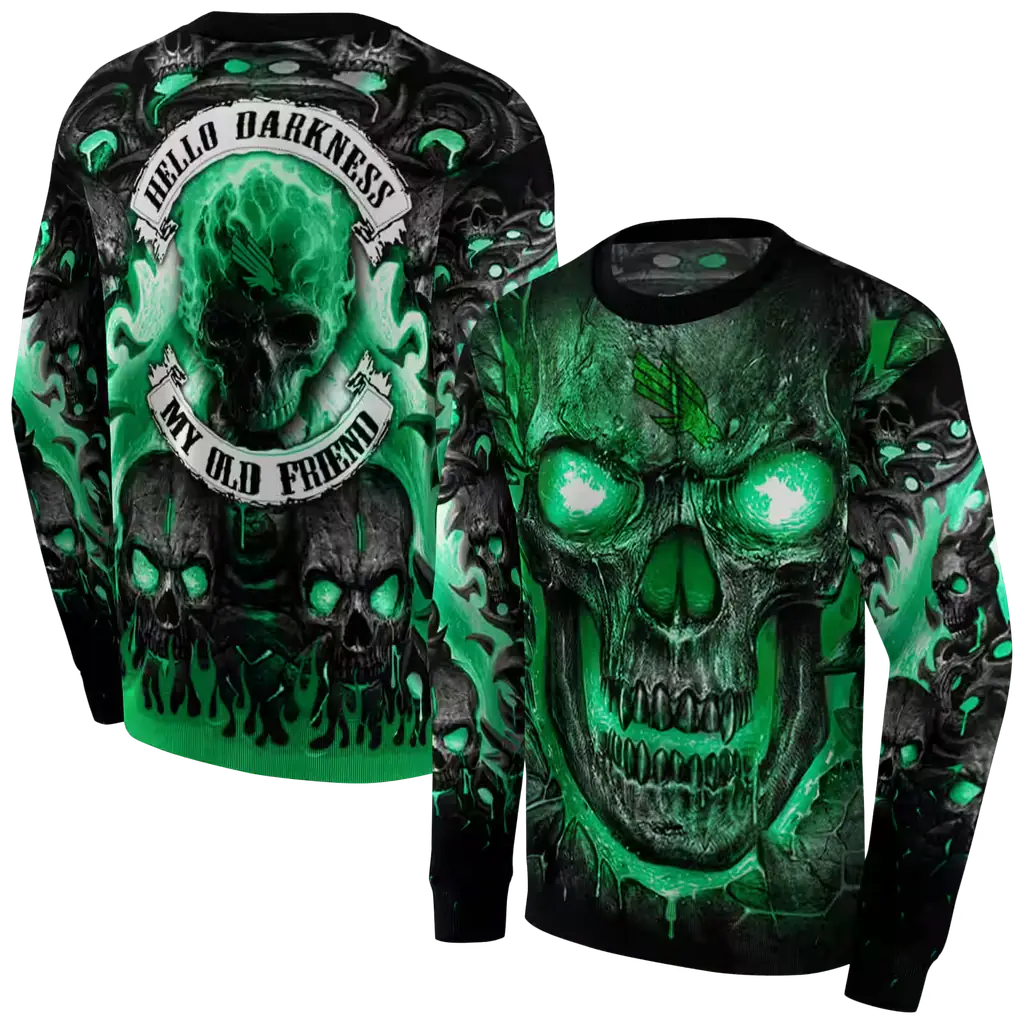 north texas mean green demonic skull green black hoodie premium grade north texas mean green demonic skull green black hoodie premium grade