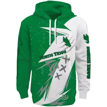 north texas mean green dynamic slash green white hoodie best selling