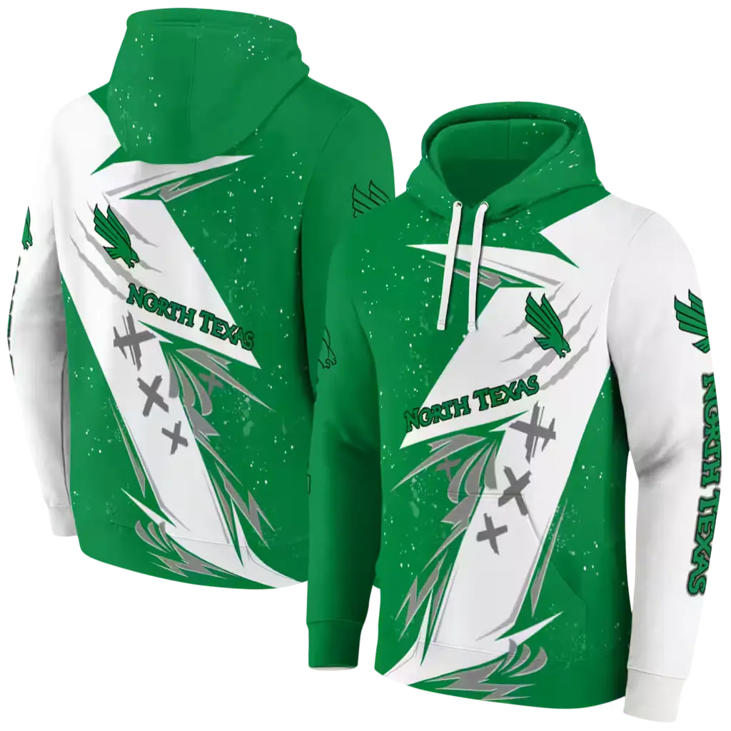 north texas mean green dynamic slash green white hoodie fashion forward north texas mean green dynamic slash green white hoodie fashion forward