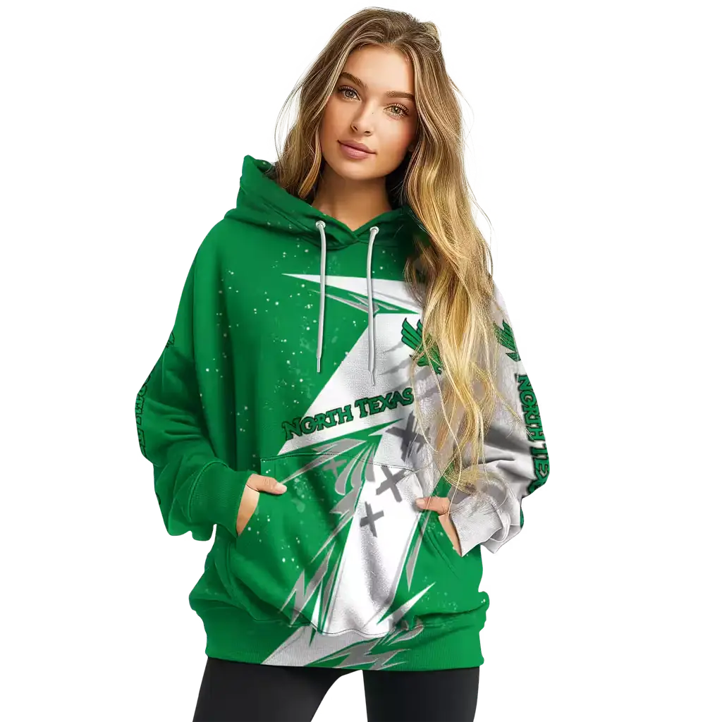 north texas mean green dynamic slash green white hoodie high quality north texas mean green dynamic slash green white hoodie high quality