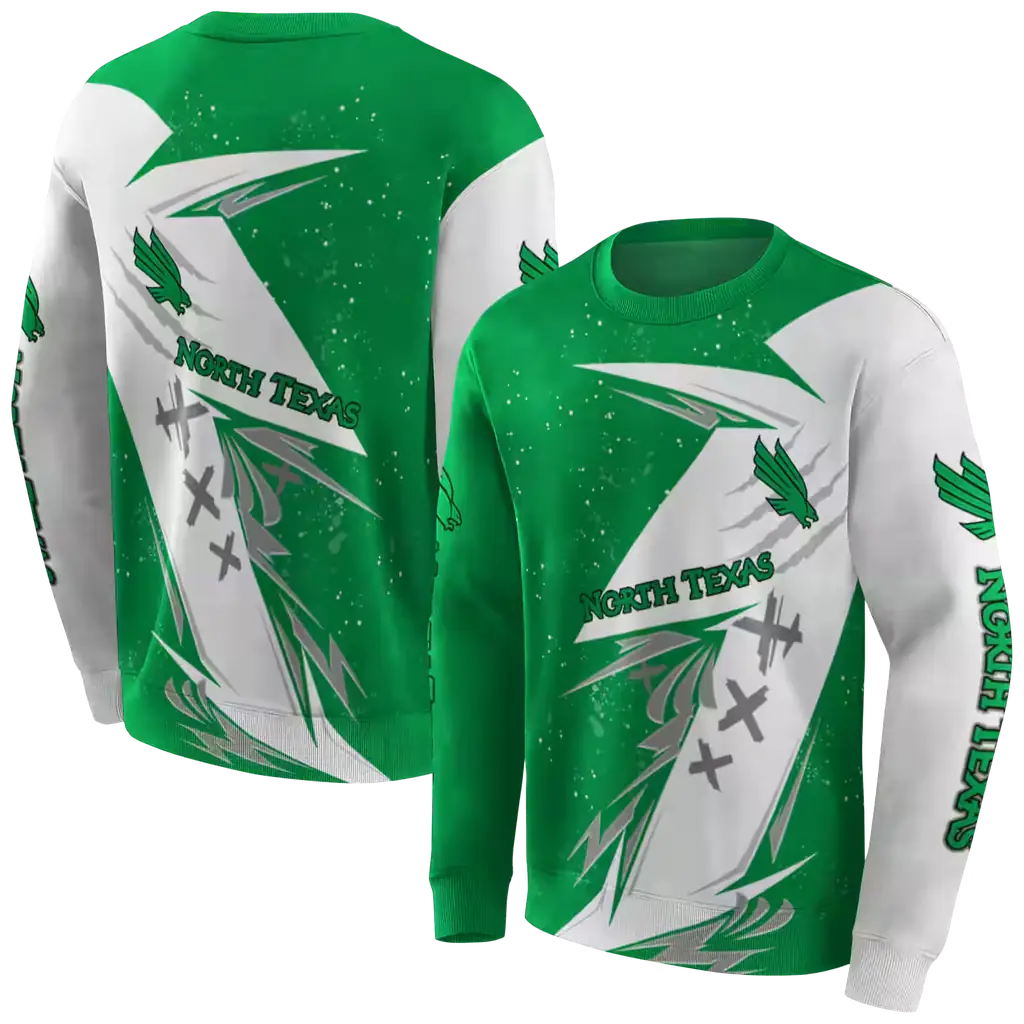 north texas mean green dynamic slash green white hoodie premium grade north texas mean green dynamic slash green white hoodie premium grade
