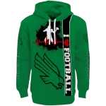 north texas mean green football heartbeat green hoodie best selling