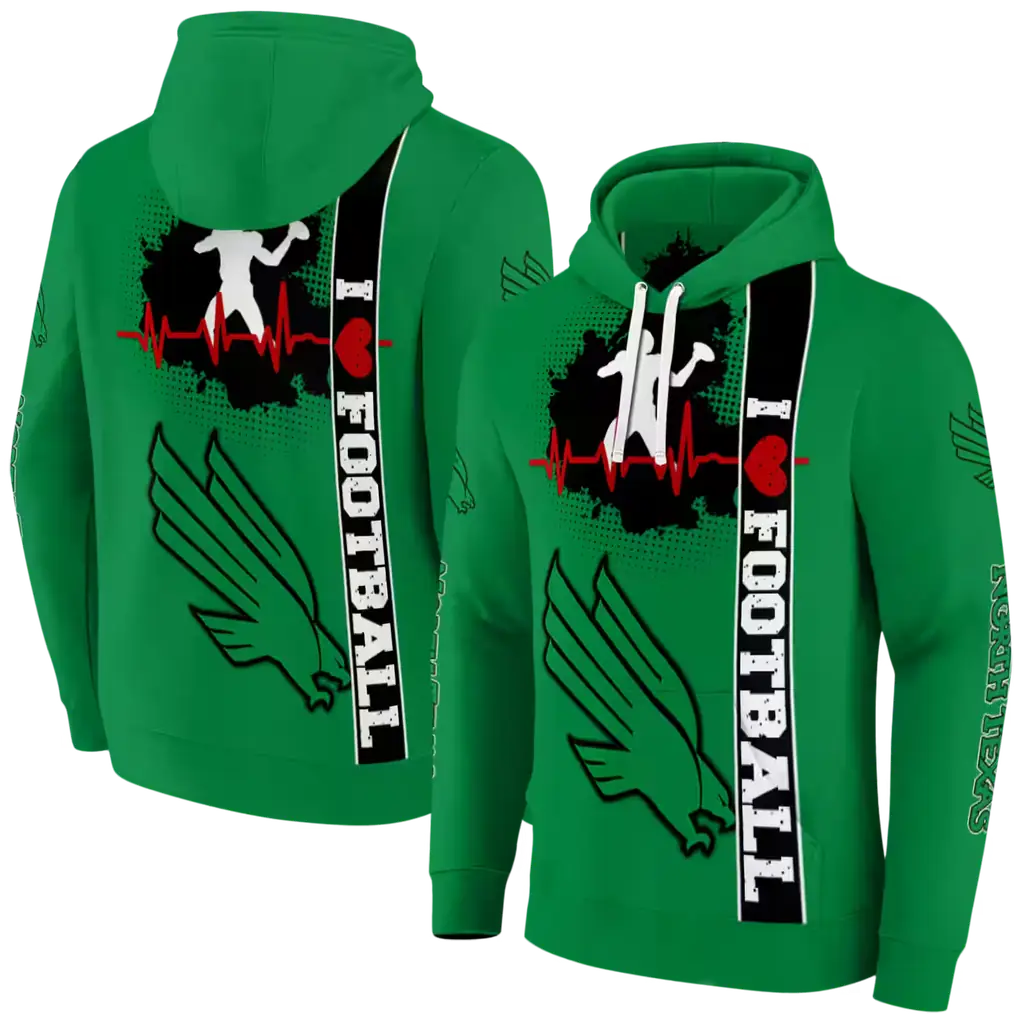 north texas mean green football heartbeat green hoodie fashion forward north texas mean green football heartbeat green hoodie fashion forward