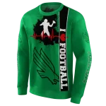 north texas mean green football heartbeat green hoodie best selling