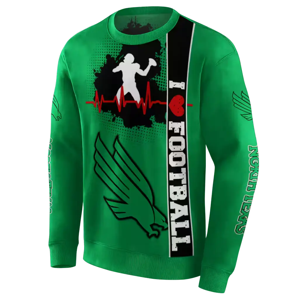 north texas mean green football heartbeat green hoodie new arrival north texas mean green football heartbeat green hoodie new arrival