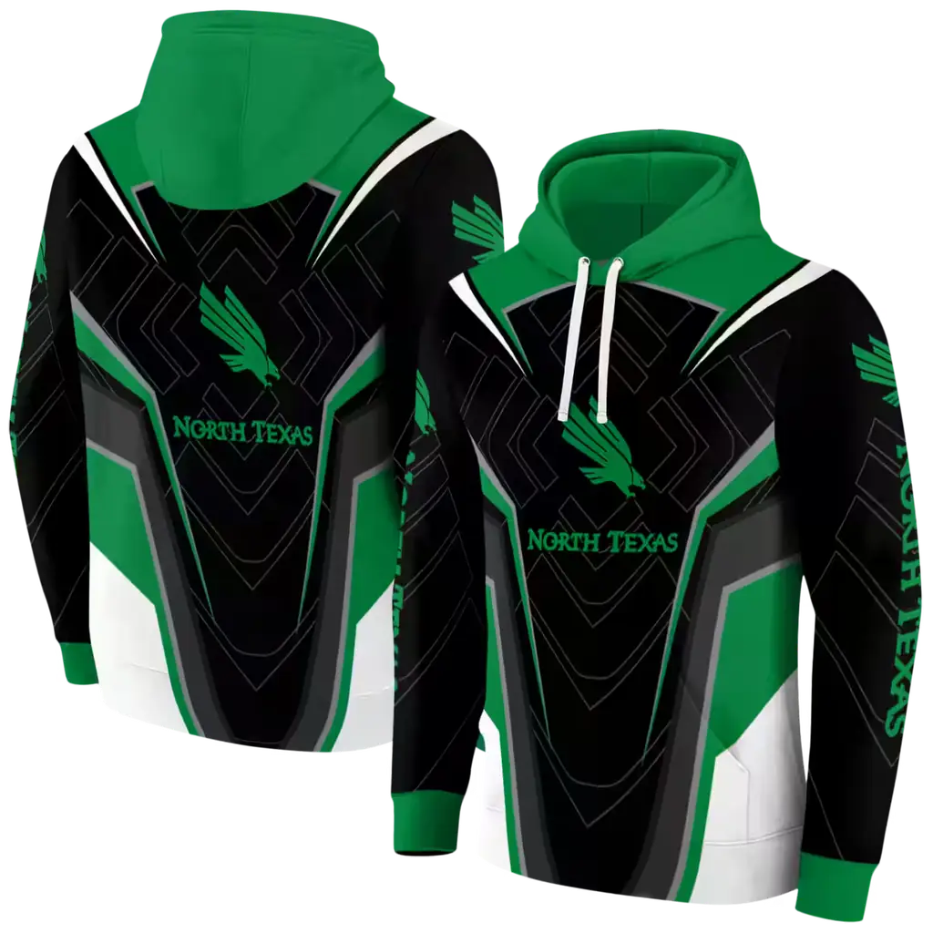 north texas mean green futuristic pattern green black hoodie fashion forward north texas mean green futuristic pattern green black hoodie fashion forward