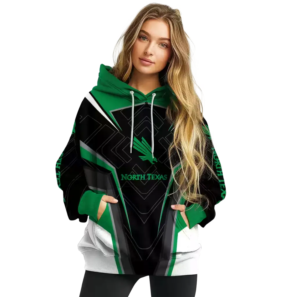 north texas mean green futuristic pattern green black hoodie high quality north texas mean green futuristic pattern green black hoodie high quality