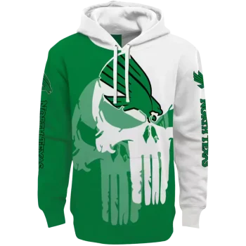 north texas mean green graphic punisher green white hoodie best selling