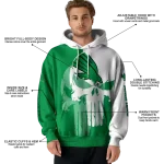 north texas mean green graphic punisher green white hoodie best selling