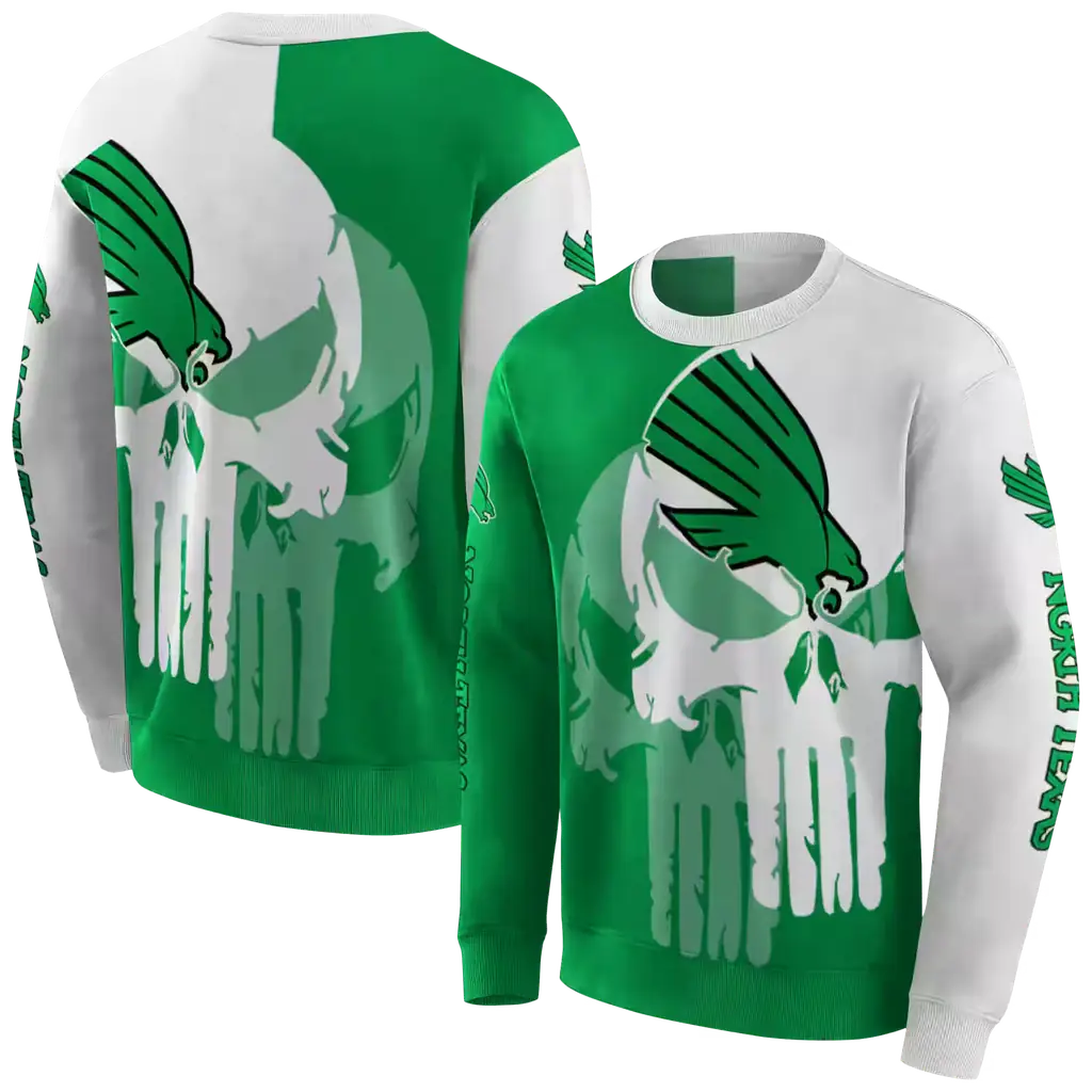 north texas mean green graphic punisher green white hoodie premium grade north texas mean green graphic punisher green white hoodie premium grade