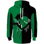 north texas mean green heartbeat graphic green hoodie best selling