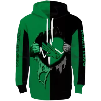 north texas mean green heartbeat graphic green hoodie best selling