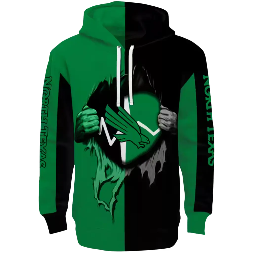 north texas mean green heartbeat graphic green hoodie best selling north texas mean green heartbeat graphic green hoodie best selling