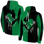 north texas mean green heartbeat graphic green hoodie best selling