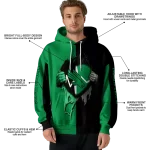 north texas mean green heartbeat graphic green hoodie best selling