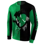 north texas mean green heartbeat graphic green hoodie best selling
