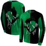 north texas mean green heartbeat graphic green hoodie best selling