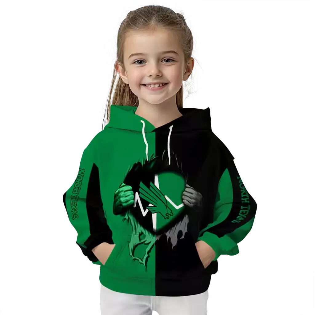 north texas mean green heartbeat graphic green hoodie top rated north texas mean green heartbeat graphic green hoodie top rated