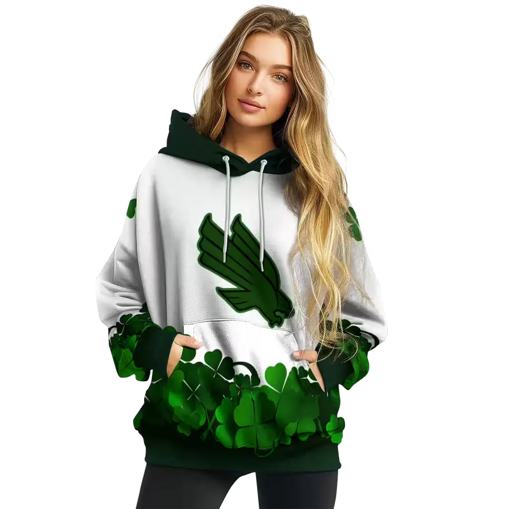 north texas mean green lucky motif white green hoodie high quality north texas mean green lucky motif white green hoodie high quality