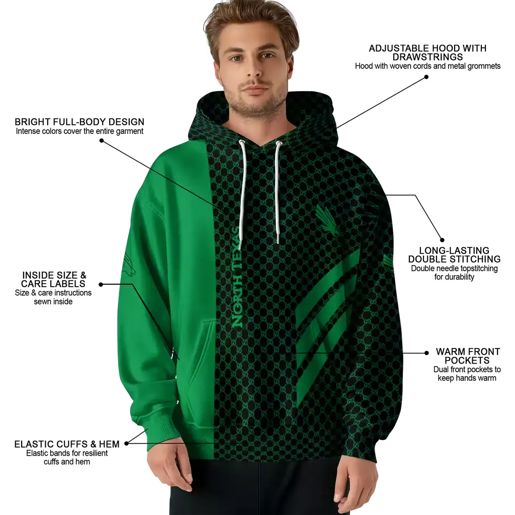north texas mean green monogram pattern green hoodie latest model north texas mean green monogram pattern green hoodie latest model