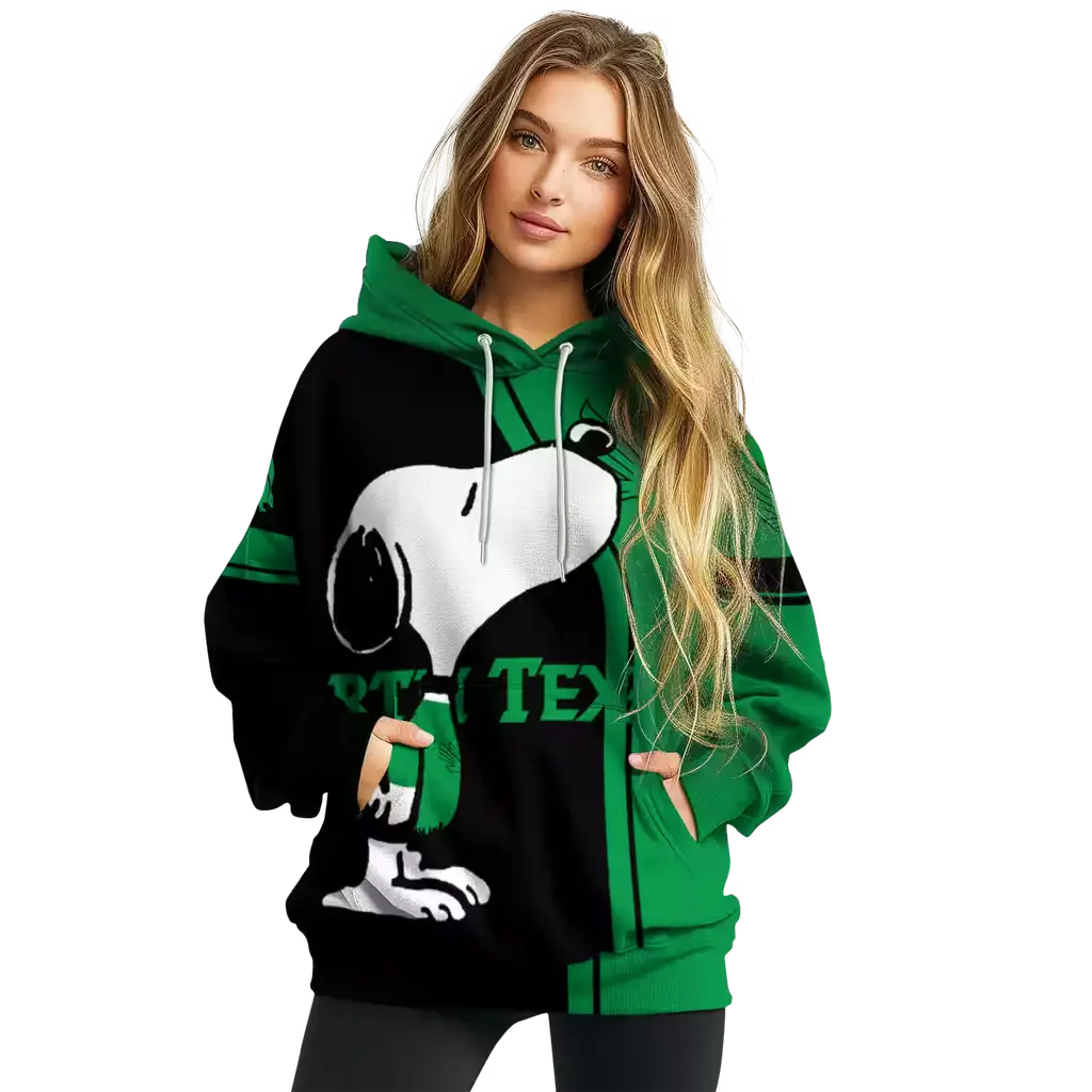 north texas mean green playful snoopy green hoodie high quality north texas mean green playful snoopy green hoodie high quality
