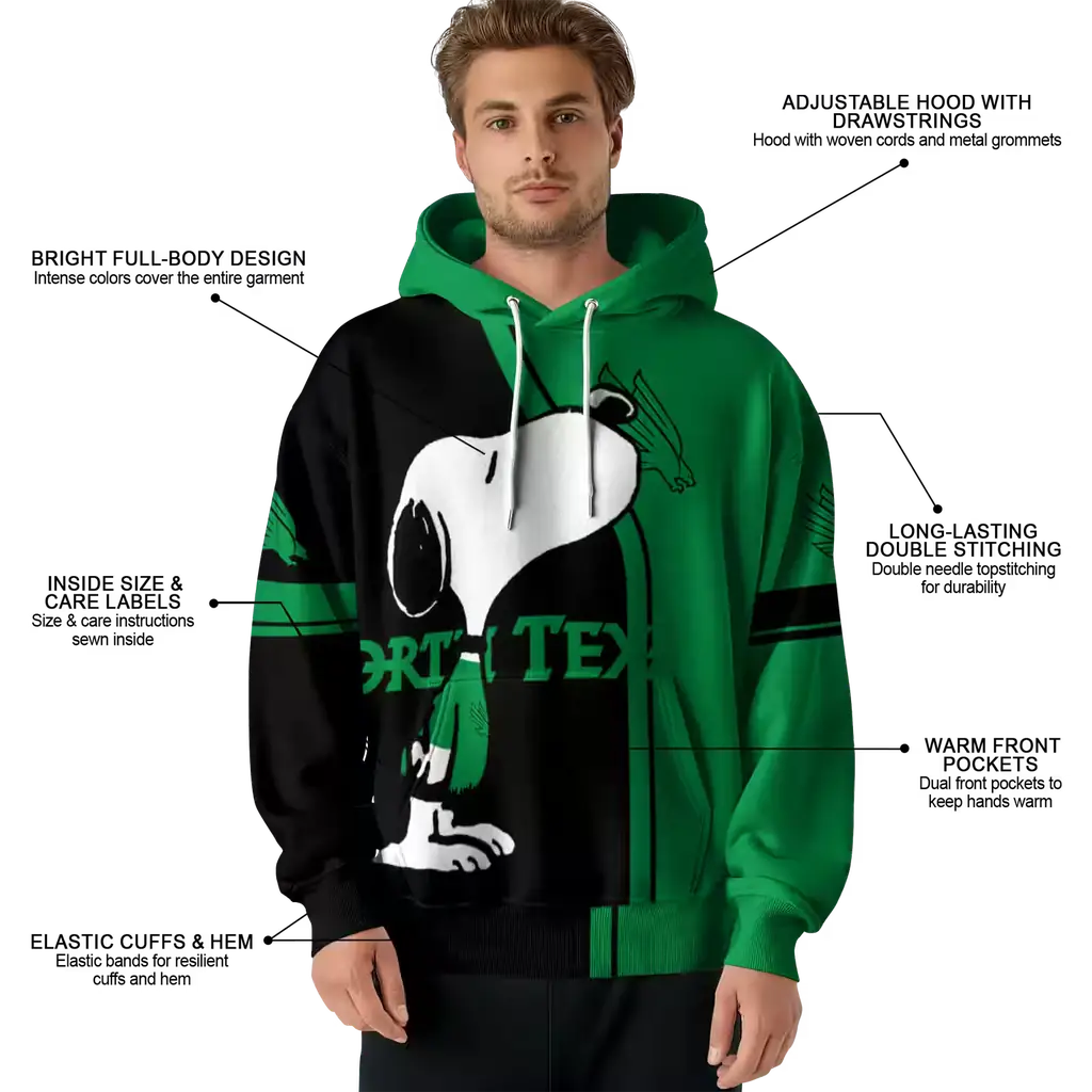 north texas mean green playful snoopy green hoodie latest model north texas mean green playful snoopy green hoodie latest model
