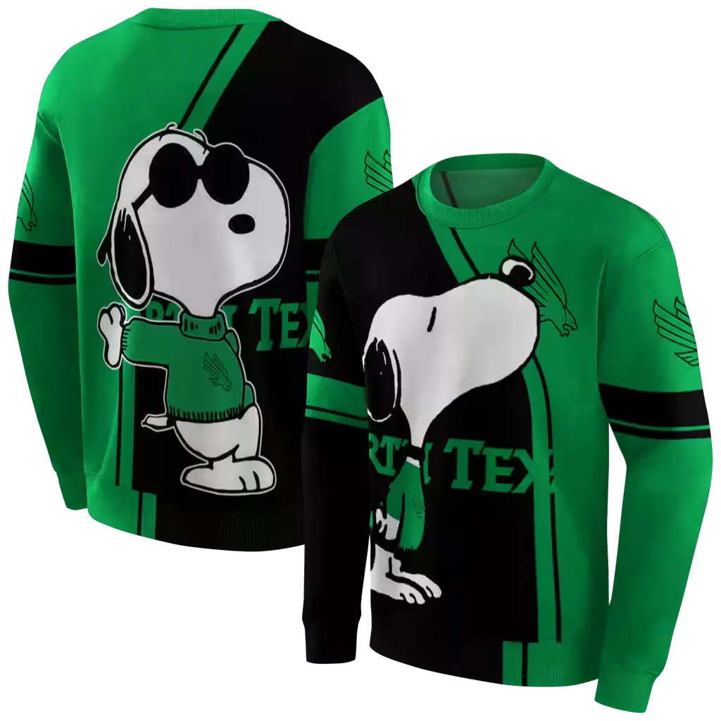 north texas mean green playful snoopy green hoodie premium grade north texas mean green playful snoopy green hoodie premium grade
