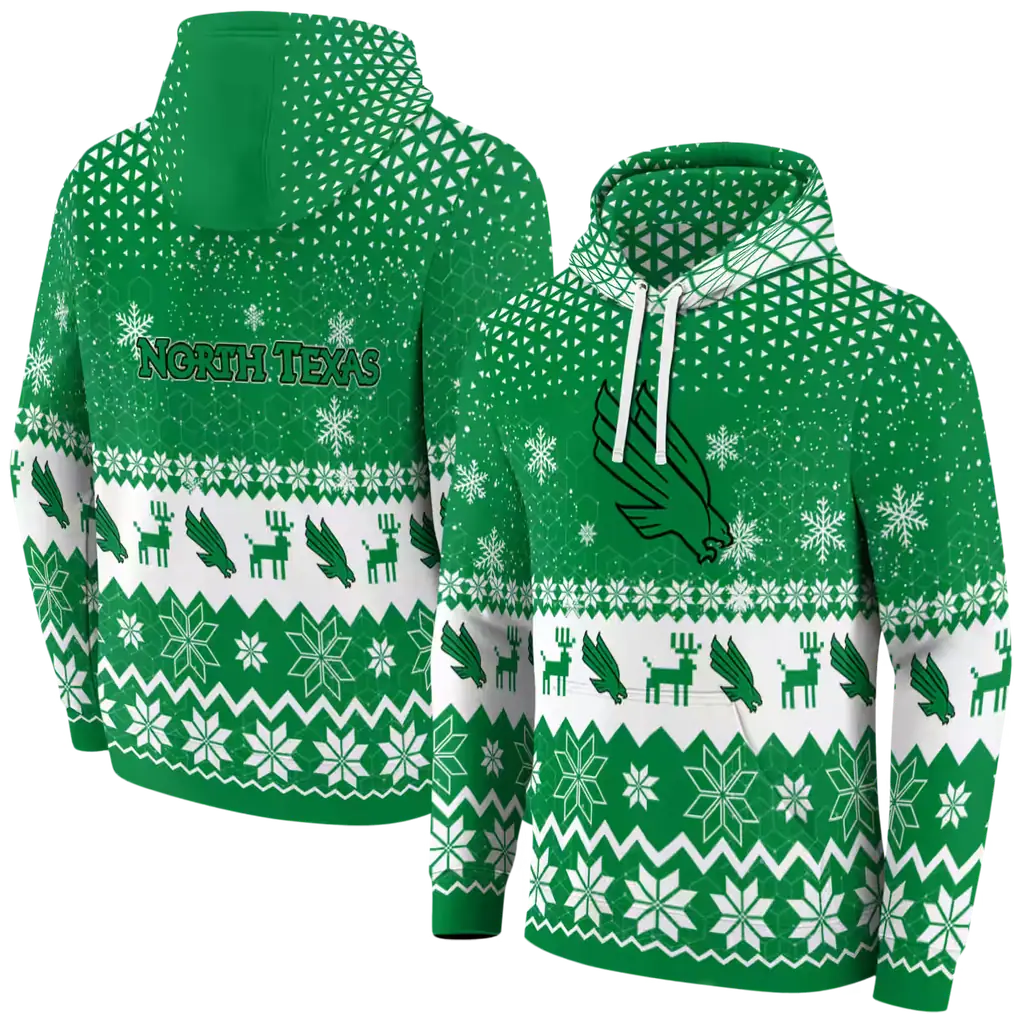 north texas mean green reindeer motif green hoodie fashion forward north texas mean green reindeer motif green hoodie fashion forward