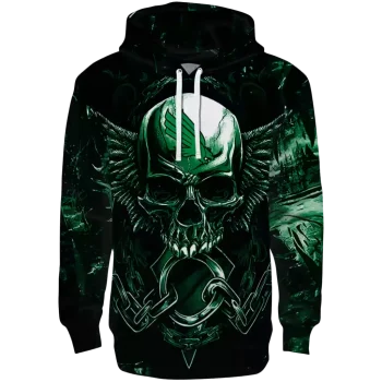 north texas mean green skull artwork green black hoodie best selling