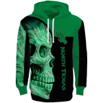 north texas mean green skull motif green black hoodie best selling