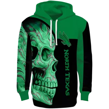 north texas mean green skull motif green black hoodie best selling