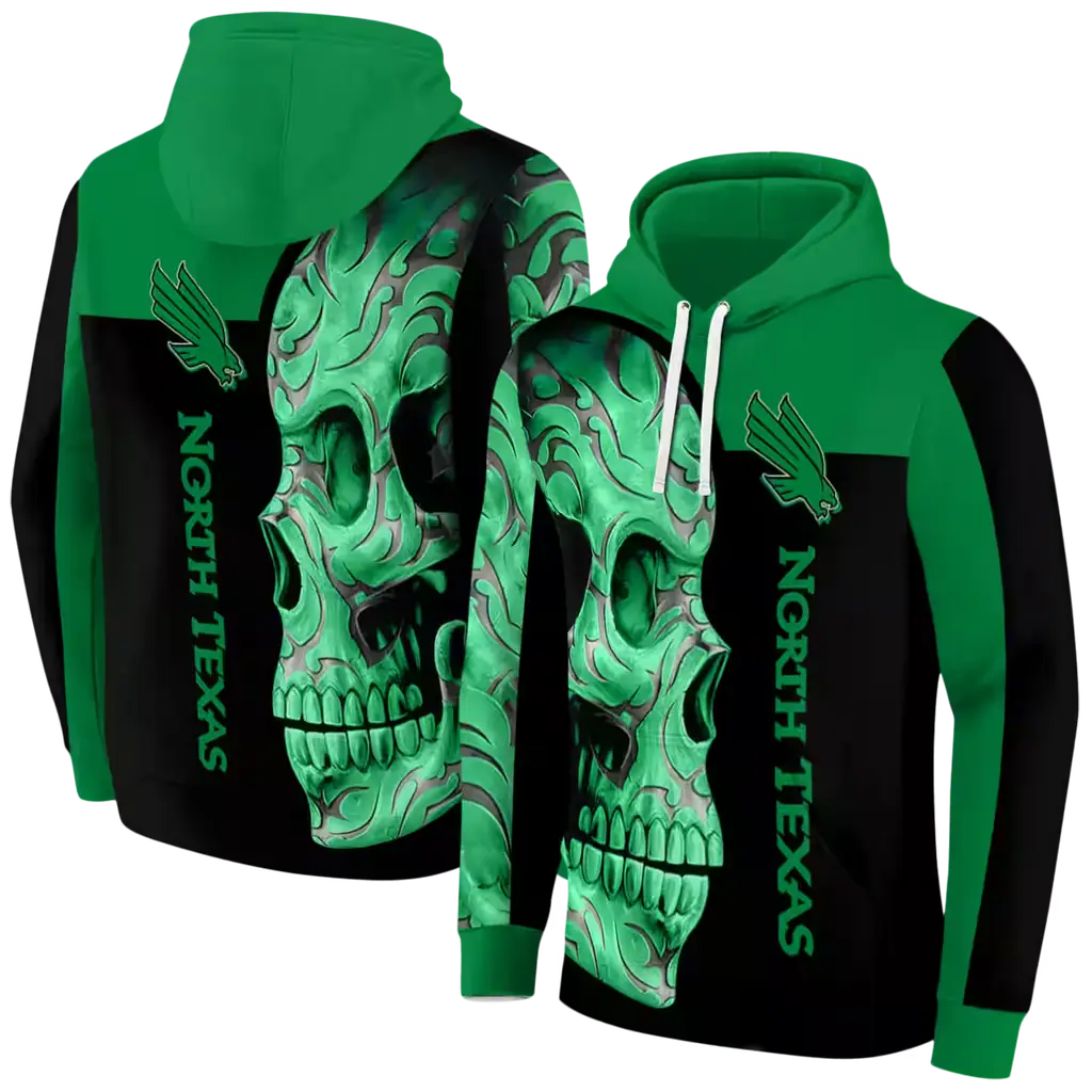 north texas mean green skull motif green black hoodie fashion forward north texas mean green skull motif green black hoodie fashion forward