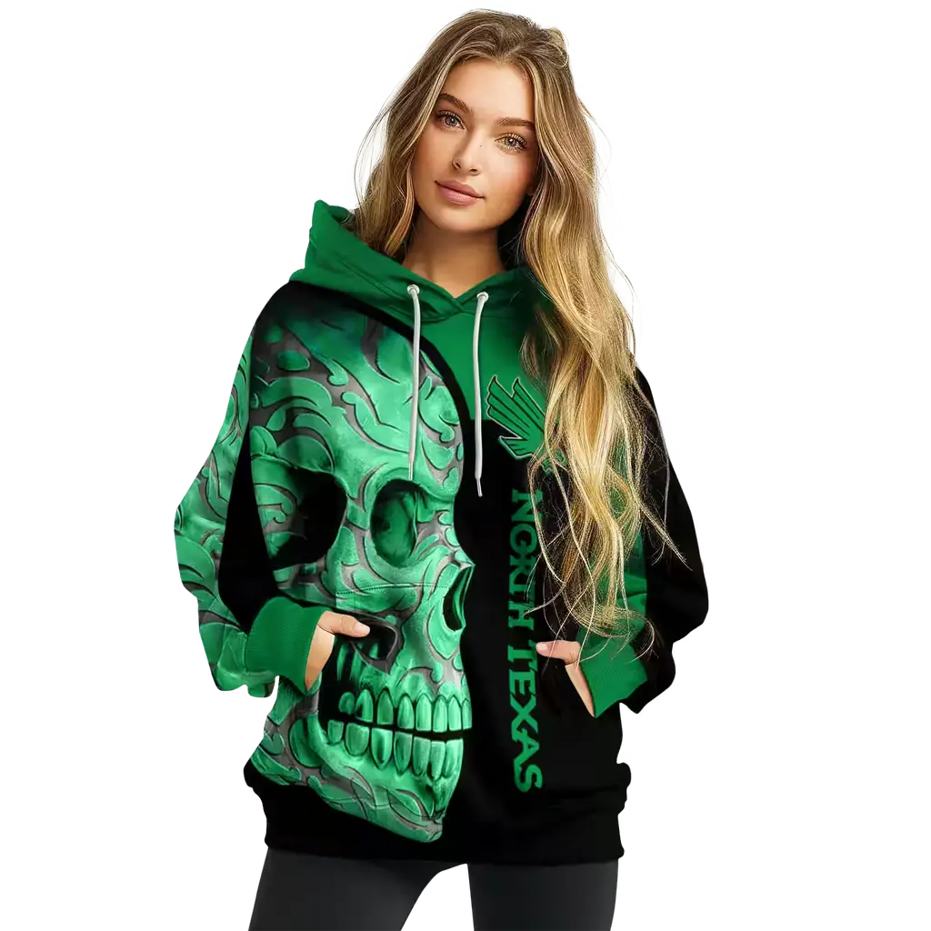 north texas mean green skull motif green black hoodie high quality north texas mean green skull motif green black hoodie high quality
