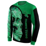north texas mean green skull motif green black hoodie best selling