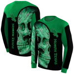 north texas mean green skull motif green black hoodie best selling