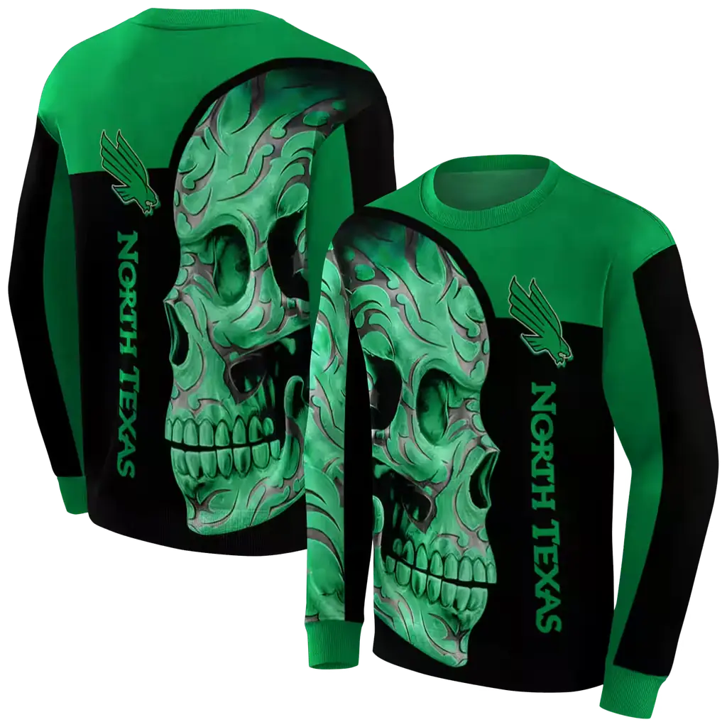 north texas mean green skull motif green black hoodie premium grade north texas mean green skull motif green black hoodie premium grade
