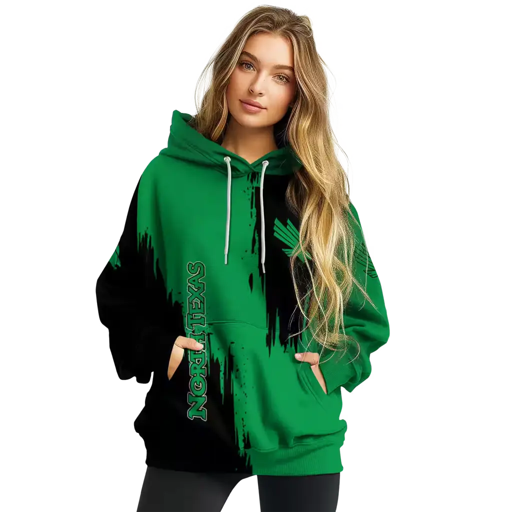 north texas mean green splatter effect green hoodie high quality north texas mean green splatter effect green hoodie high quality