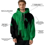 north texas mean green splatter effect green hoodie best selling