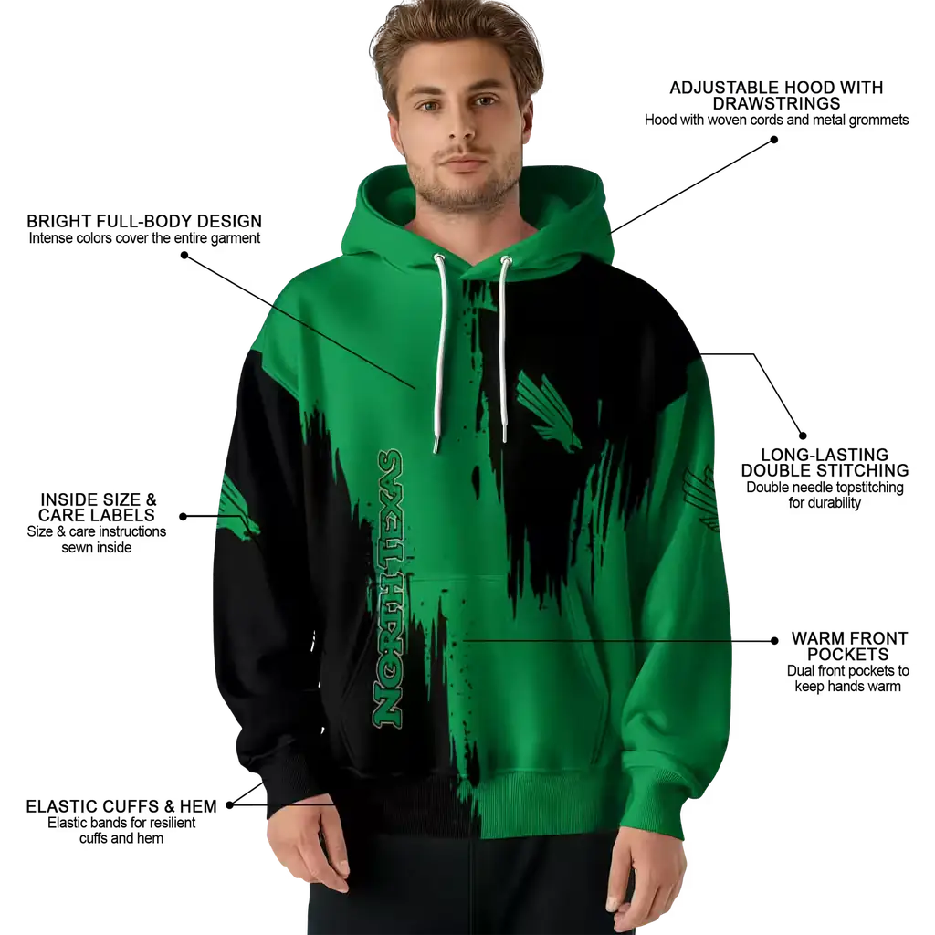 north texas mean green splatter effect green hoodie latest model north texas mean green splatter effect green hoodie latest model