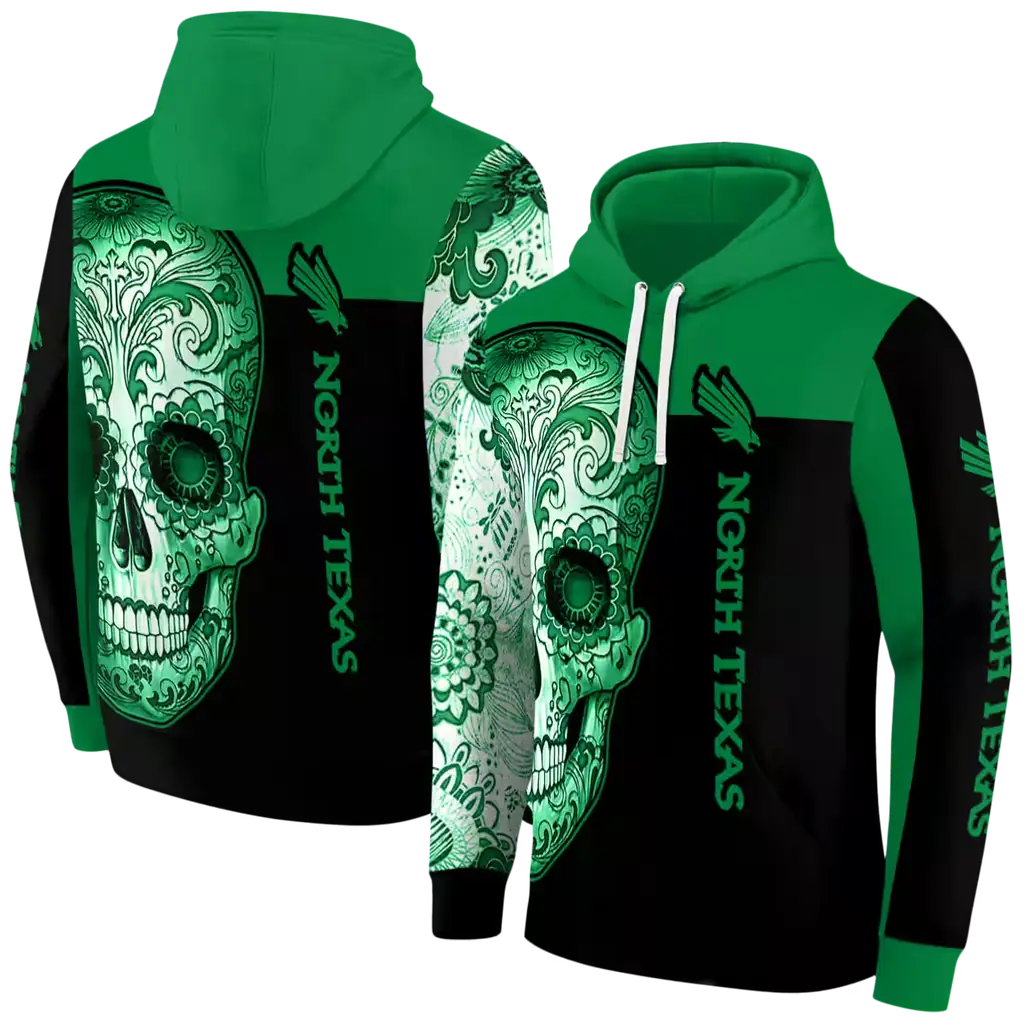 north texas mean green sugar skull green black hoodie fashion forward north texas mean green sugar skull green black hoodie fashion forward