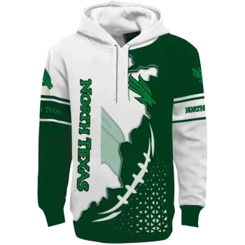 north texas mean green triangular pattern green white hoodie best selling
