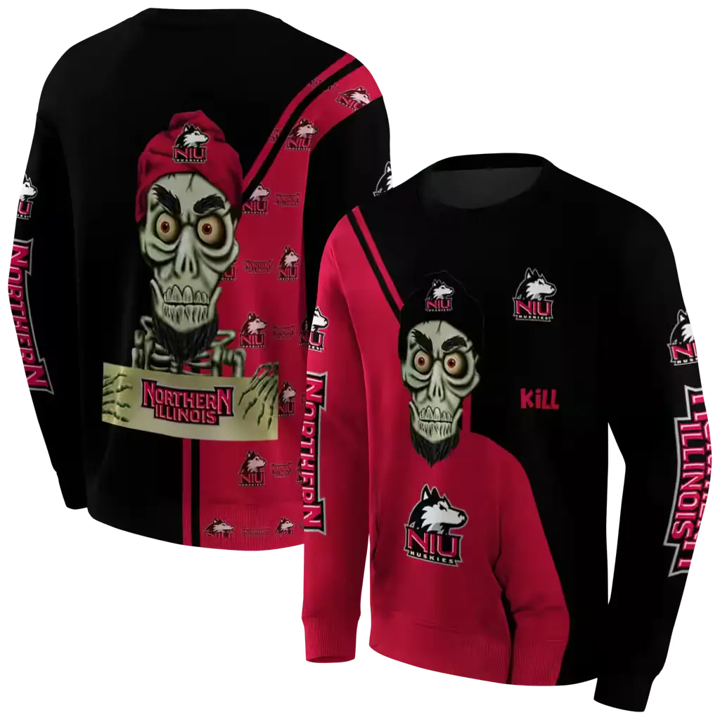 northern illinois huskies achmed skull red hoodie premium grade northern illinois huskies achmed skull red hoodie premium grade
