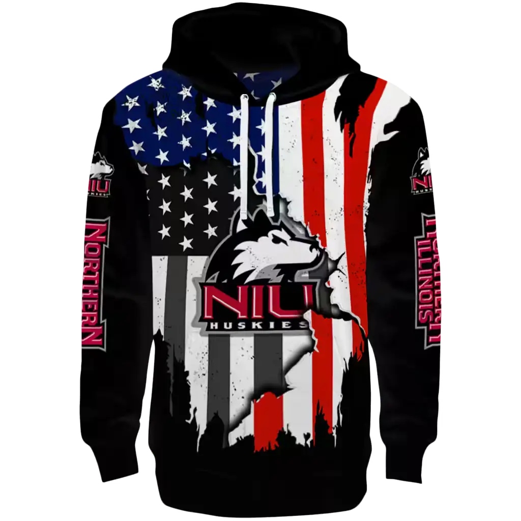 northern illinois huskies american pride black hoodie best selling northern illinois huskies american pride black hoodie best selling