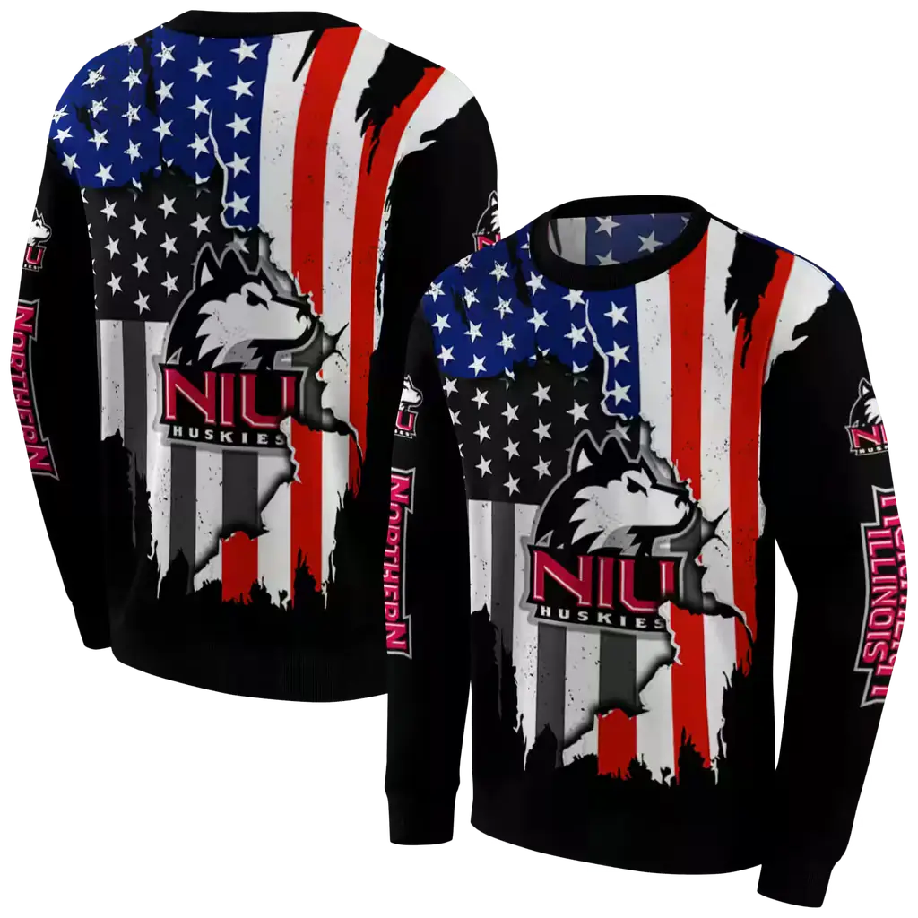 northern illinois huskies american pride black hoodie premium grade northern illinois huskies american pride black hoodie premium grade