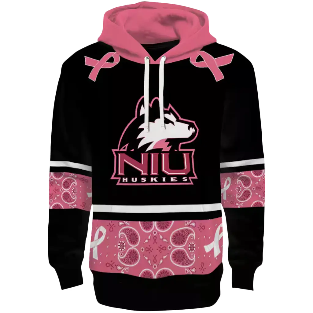 northern illinois huskies awareness ribbon black pink hoodie best selling northern illinois huskies awareness ribbon black pink hoodie best selling