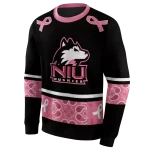 northern illinois huskies awareness ribbon black pink hoodie best selling